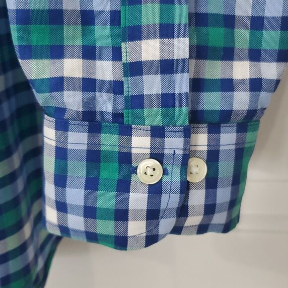 Brooks Brothers Regent 100% Cotton blue/green plaid button down shirt size large - Picture 4 of 6